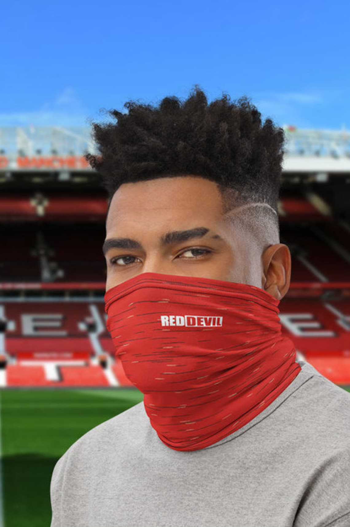 Manchester United FC Face Mask MUFC Neck Warmer Allinone Face Shield Fashion Balaclava