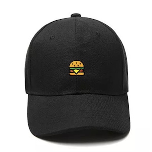 T92 Exclusive Embroidery Burger unstructured strapback baseball Dad Hat Men Women Embroidered Cap image 1