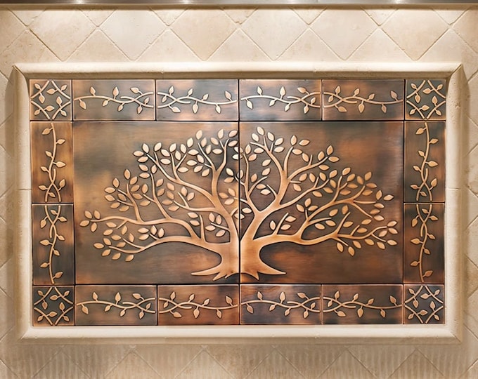 Copper Tiles 18 Copper Accent Tiles 30x18 Tree Etsy