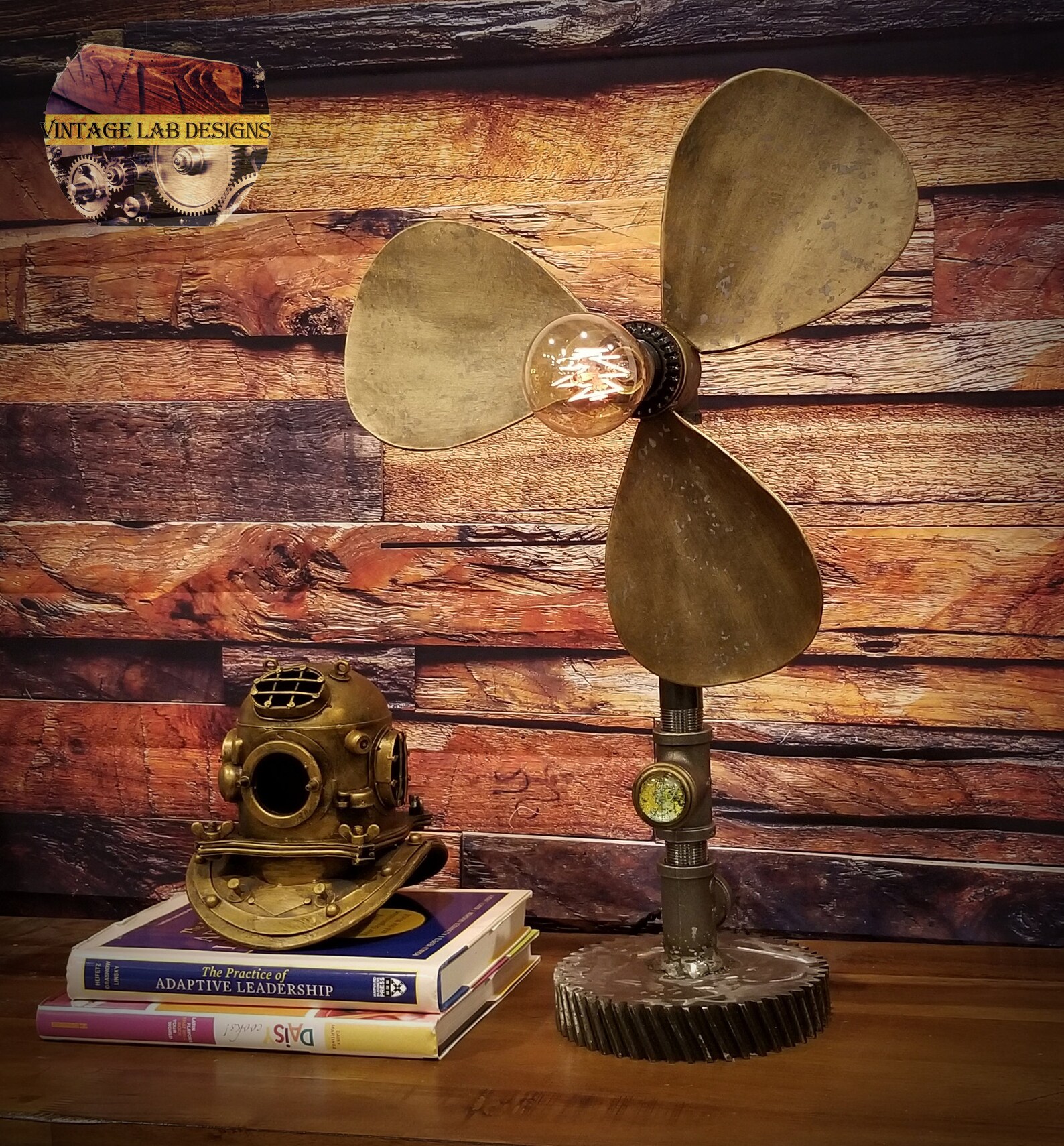 Ship Propeller Desk Lamp Table Top Décor Edison Light Bulb Etsy