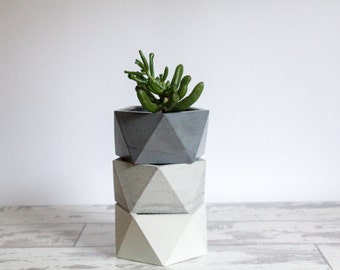 Geometric Planter Set of 3-Succulent Herb Planters-Unique Plant Pots