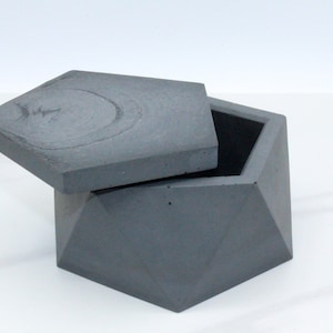 Concrete Box-Jewelry Box-Geometrical Decor-Trinket Dish-Stash Box-Sacred Geometry