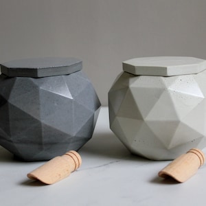 Geometric Salt Cellar-Salt and Pepper Cellar Set-Unique Spice Jar