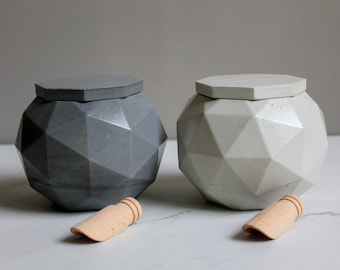 Geometric Salt Cellar-Salt and Pepper Cellar Set-Unique Spice Jar