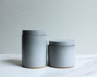 Salt Cellar Set-Concrete Pinch Jar-Modern Farmhouse Kitchen Decor-Kitchen Accessories