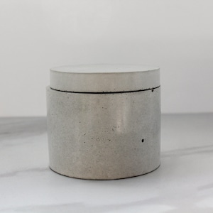 Minimalist Concrete Salt Cellar with Lid-Salt Pig-Salt and Pepper Jar-Pinch Box-Concrete Stash Jar-Raw Concrete Spice Jar
