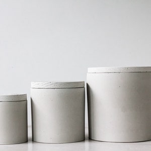 Modern Canister Set-Concrete Candle Jar with Lid-Decorative Storage Canisters