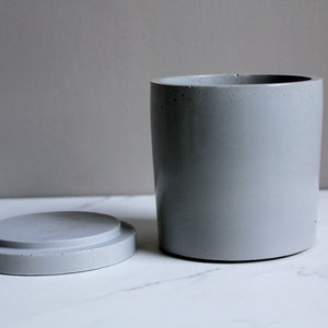 Kitchen Storage Canister-Concrete Jar with Lid-Coffee Container-Scandinavian-Farmhouse-Kitchen Decor-Decorative Bathroom Storage
