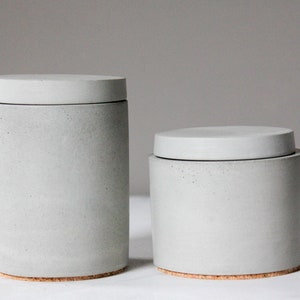 Salt Cellar Set-Concrete Pinch Jar-Modern Farmhouse Kitchen Decor-Housewarming Gift