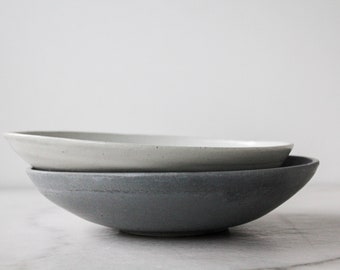 Shallow Bowl-Large Concrete Bowl-Handmade Fruit Bowl-Decorative Catchall-Housewarming Gift