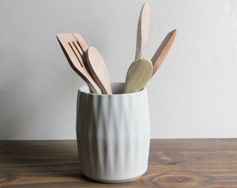 Kitchen Utensil Holder-Utensil Crock-Modern Farmhouse Kitchen Decor