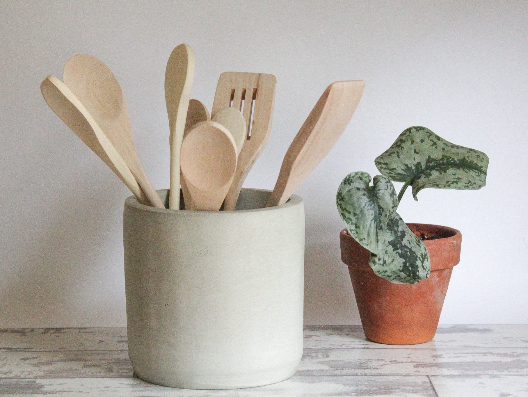 Concrete Utensil Crocklarge Concrete Planterutensil Etsy