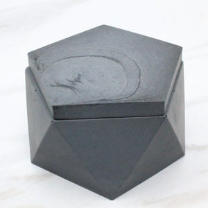 Concrete Box-Jewelry Box-Geometrical Decor-Trinket Dish-Stash Box-Sacred Geometry image 2