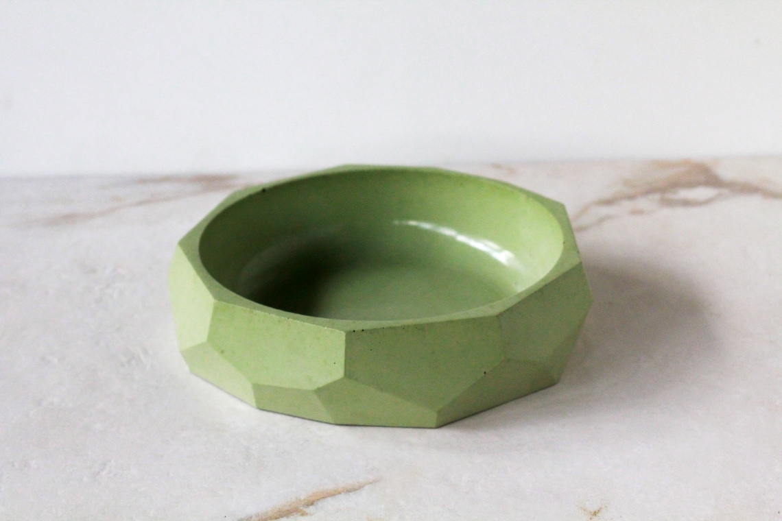 Geometric Catchall BowlConcrete BowlShallow Key Bowl Etsy
