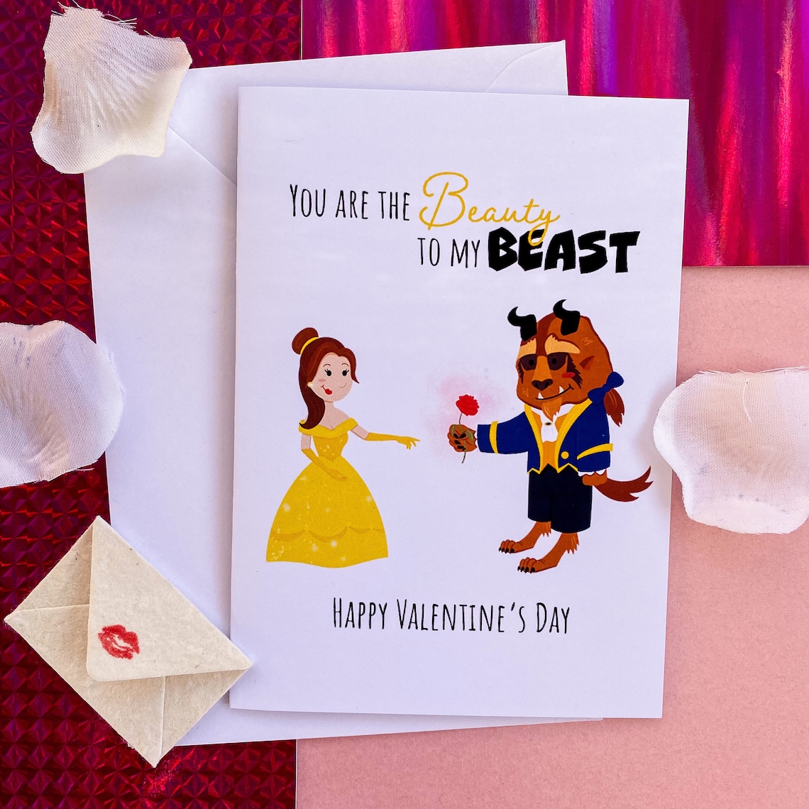 Beauty and the Beast Inspired Valentine's Card Disney Valentine's Card