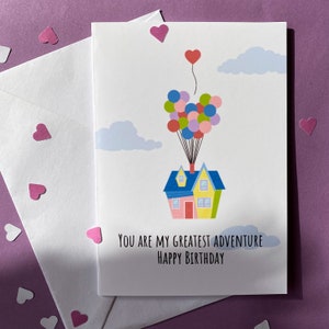 UP Inspired Birthday Card - Disney Birthday Card, Cute Birthday Card, Boyfriend, Girlfriend, Husband, Wife