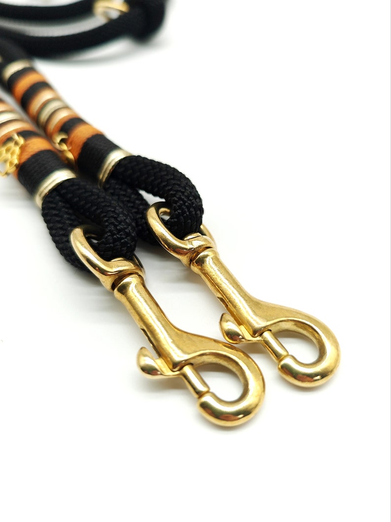 Dog leash for large dogs, premium rope leash, black 10 mm handmade image 7