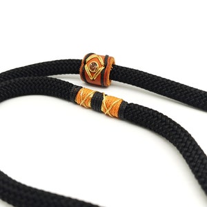 Dog leash for large dogs, premium rope leash, black 10 mm handmade image 6