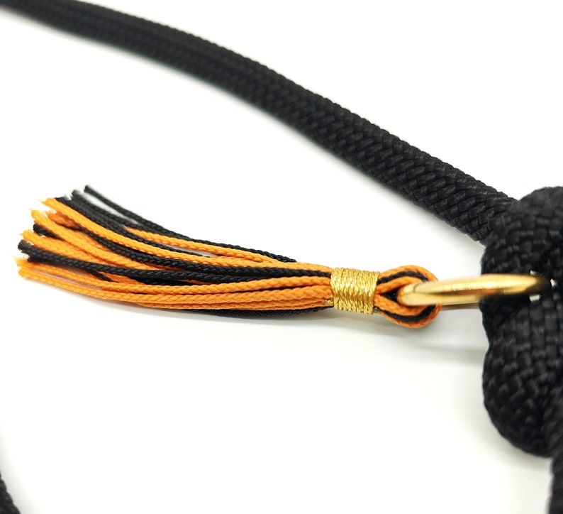 Dog leash for large dogs, premium rope leash, black 10 mm handmade image 5