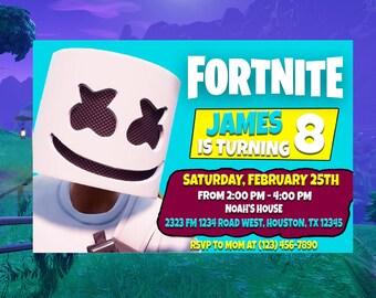 Fortnite Birthday Invitation Etsy - fortnite geburtstagseinladung fortnite einladungen fur kinder geburtstagsfeier druckbare einladungen jpg datei pdf datei diy einladung