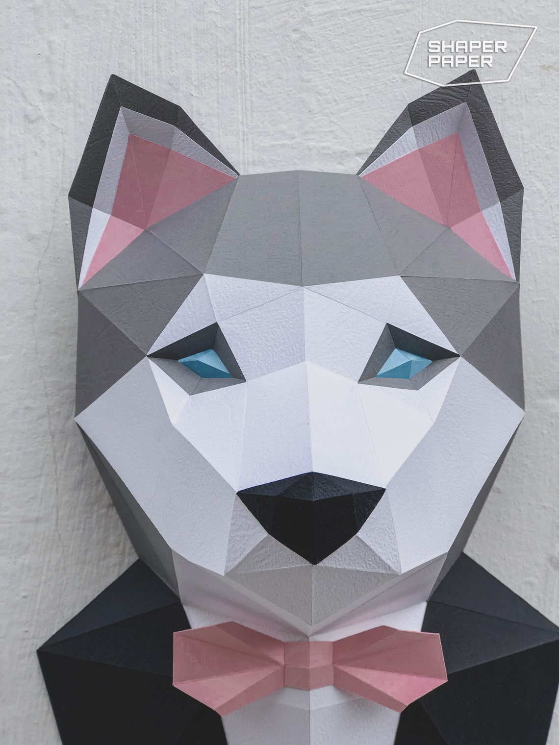 Papercraft 3D Husky Dog template low poly paper sculpture | Etsy