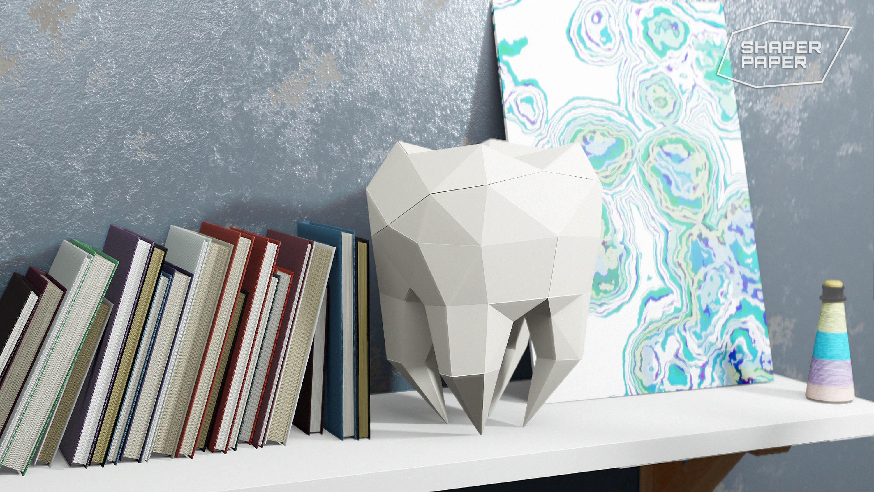 Papercraft 3D Tooth Template Halloween Decor Low Poly Paper Etsy