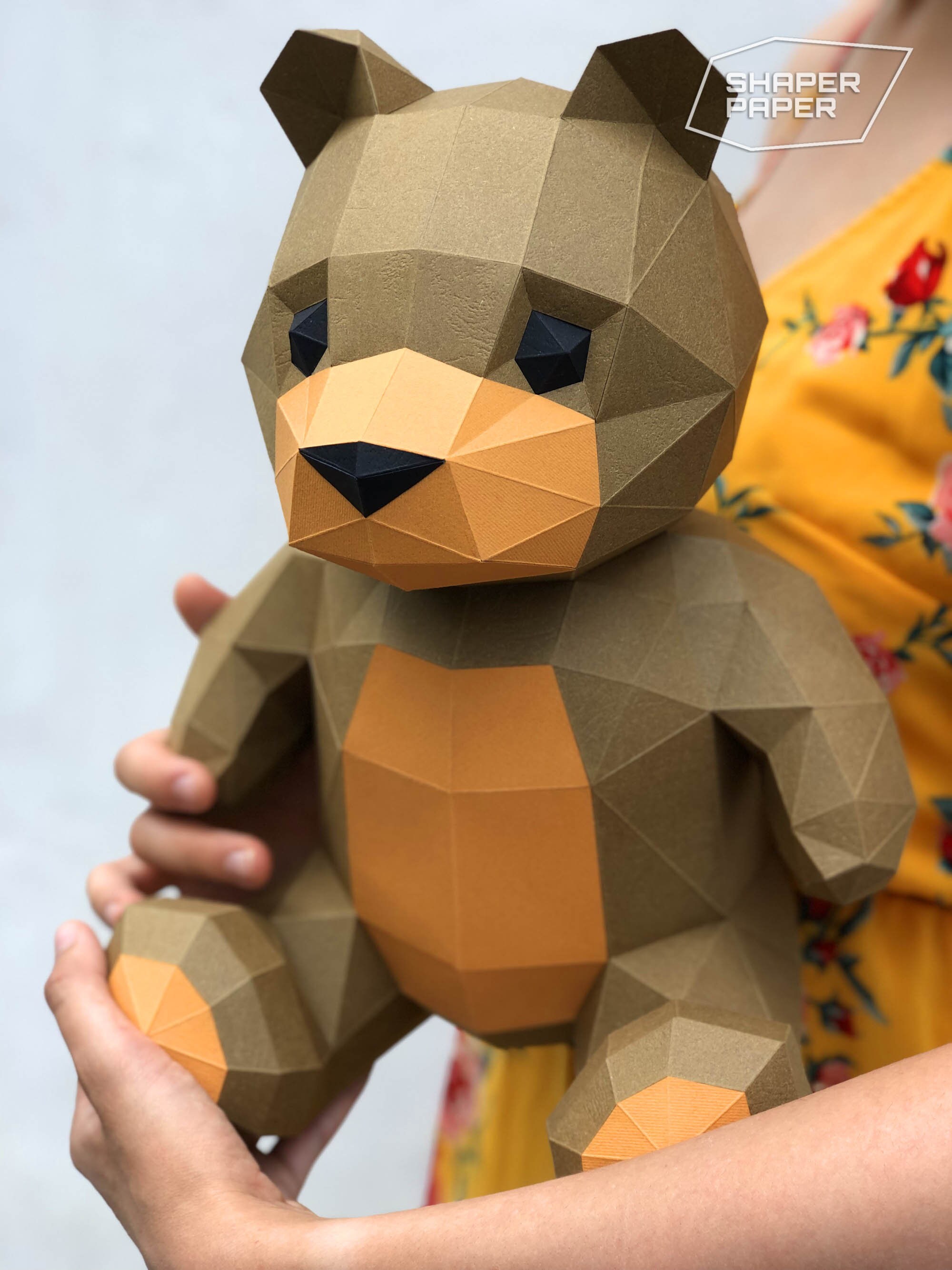 3d paper bear template