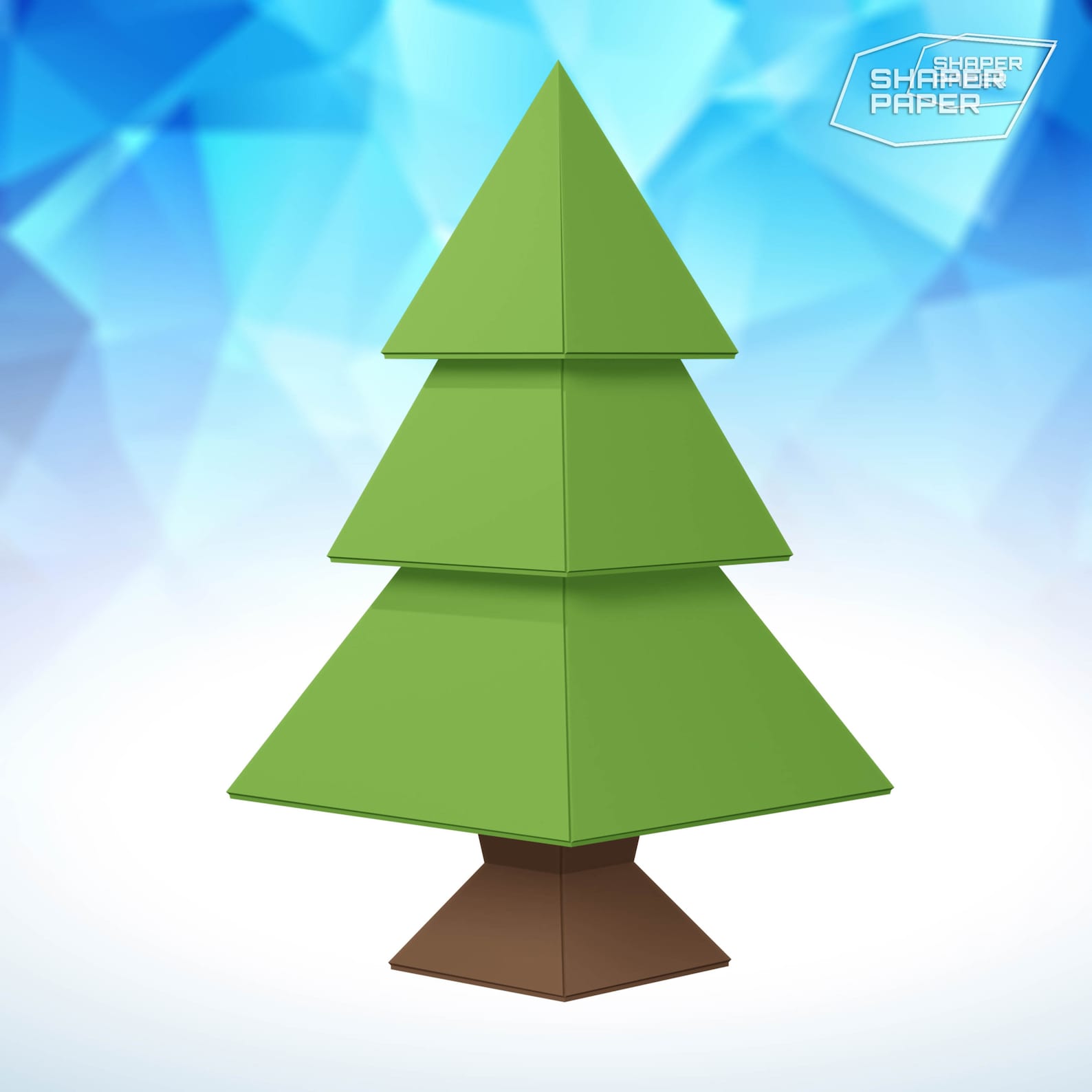 Papercraft 3D Christmas Tree template low poly paper sculpture Etsy