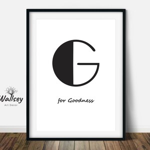 Letter Series G for Goodness , Printable, Text Print, Inspirational ...