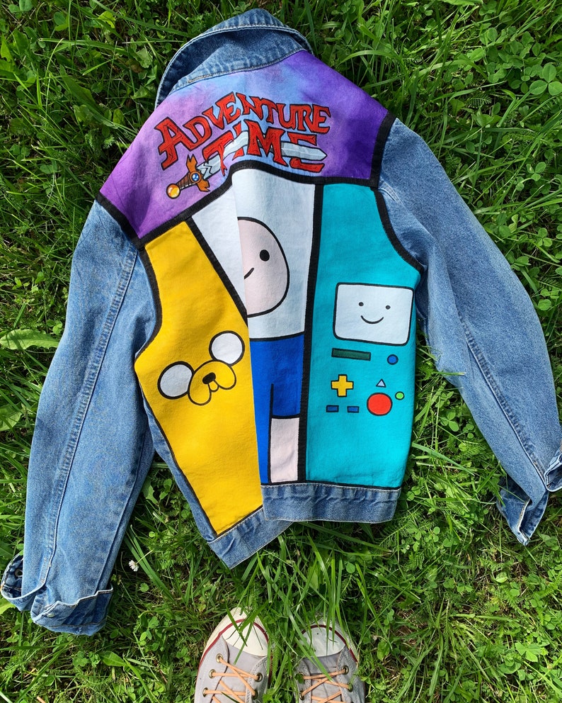 Adventure Time Hand Painted Denim Jacket FinnandJack Denim Etsy