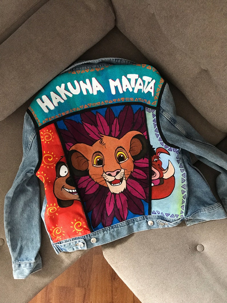 Lion King Hand Painted Denim Jacket Custom Denim Jacket | Etsy