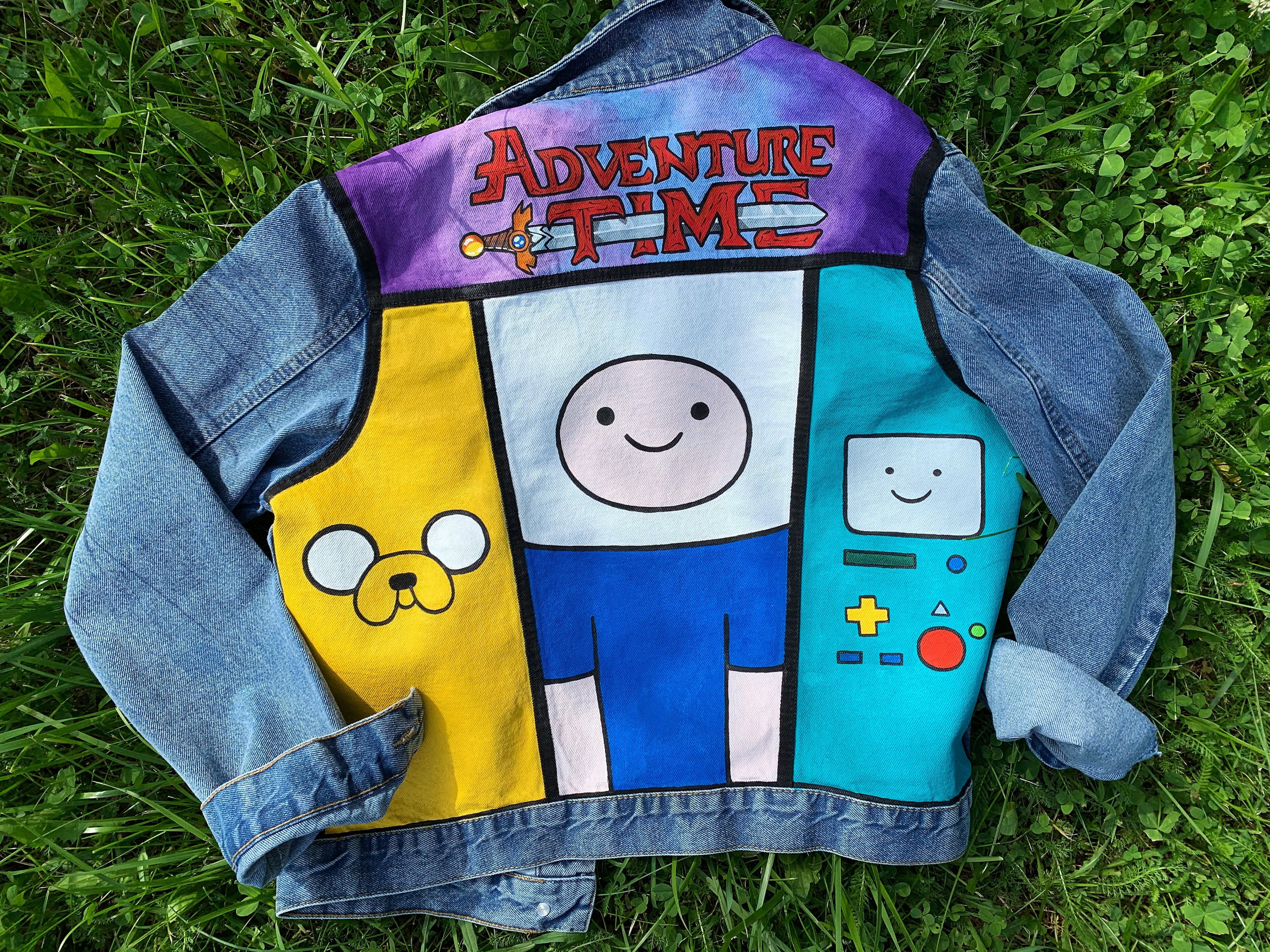 Adventure Time Hand Painted Denim Jacket FinnandJack Denim Etsy