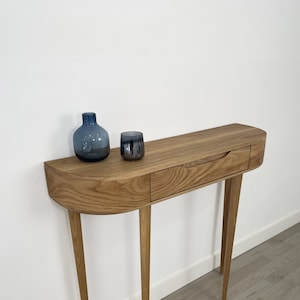 Console Table with drawer and 4 Legs in solid American Oak or Walnut
