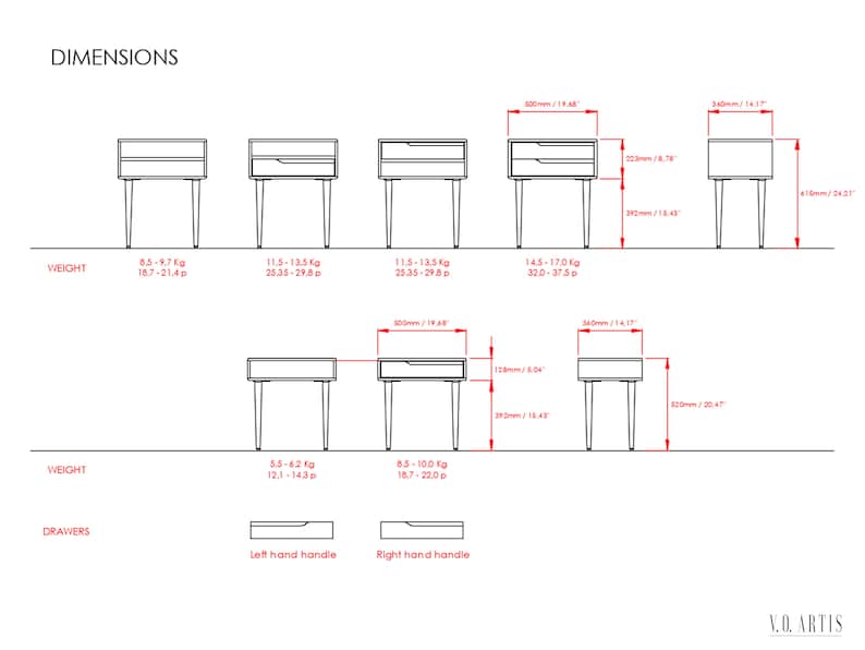 Bedside Table Nightstand Side Table With Shelf and Lower Etsy UK