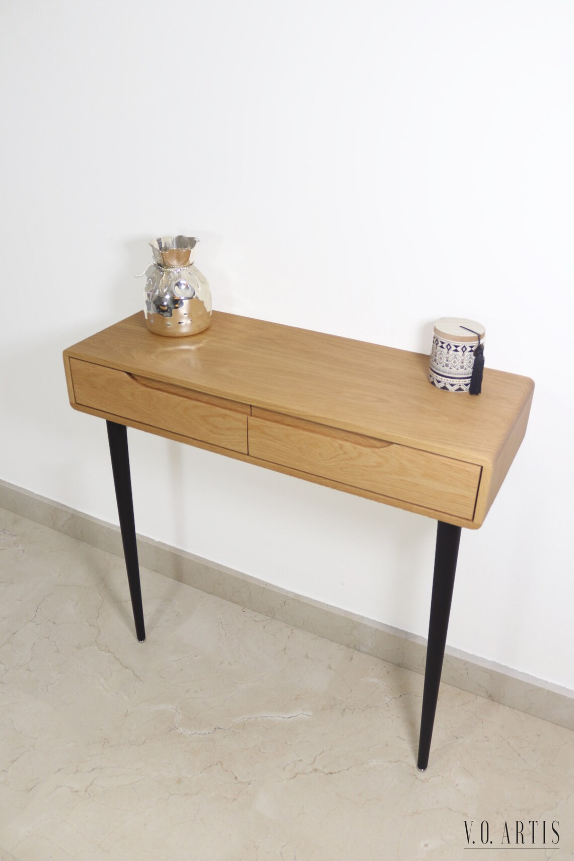 Console Table With Drawers in Solid American Oak or Walnut | Etsy