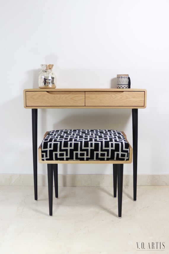 Console Table With Drawers in Solid American Oak or Walnut Etsy