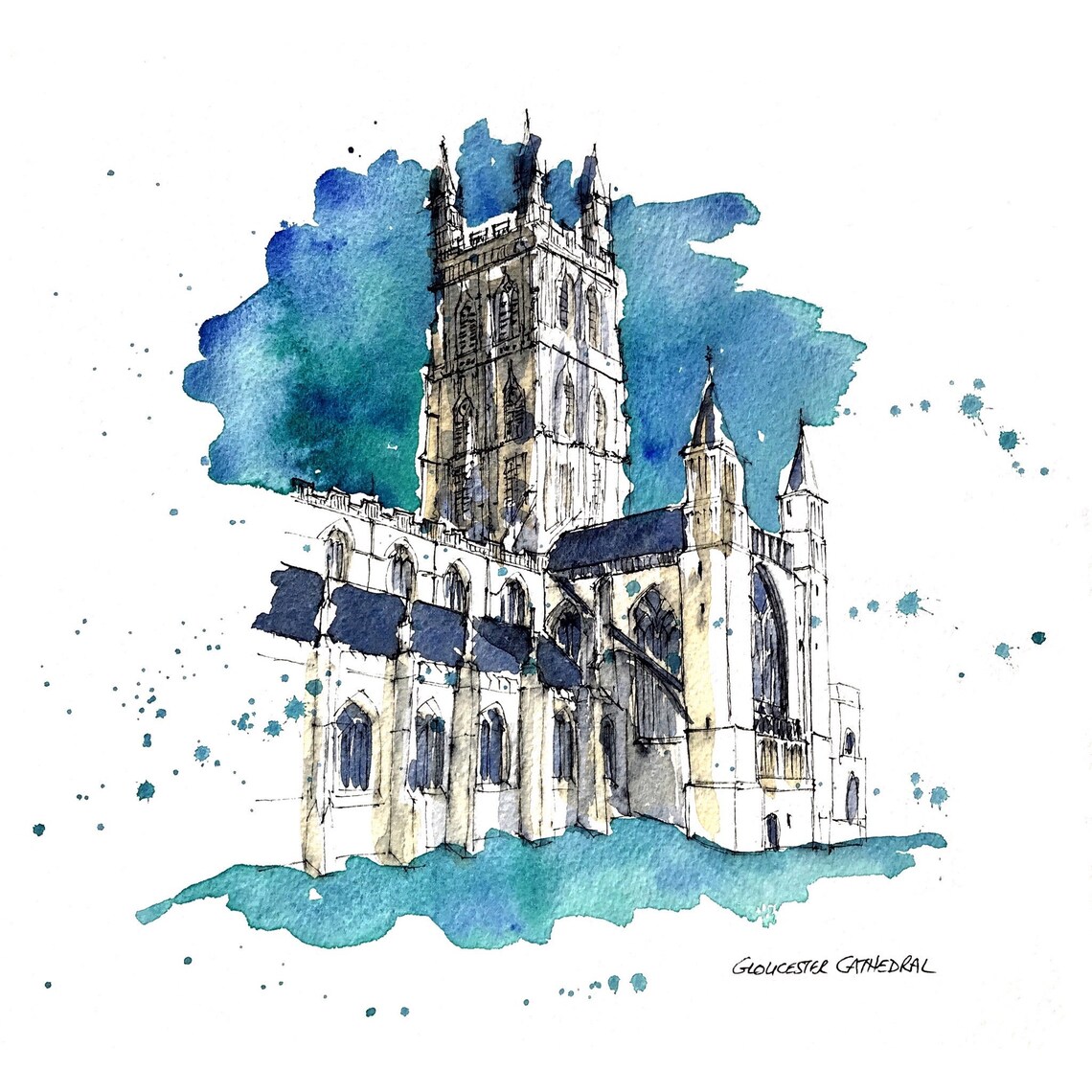 Gloucester Cathedral Print Original Art Painting Gift Etsy