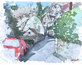 Nailsworth, Gloucestershire, greetings card, original art, gift, present, print
