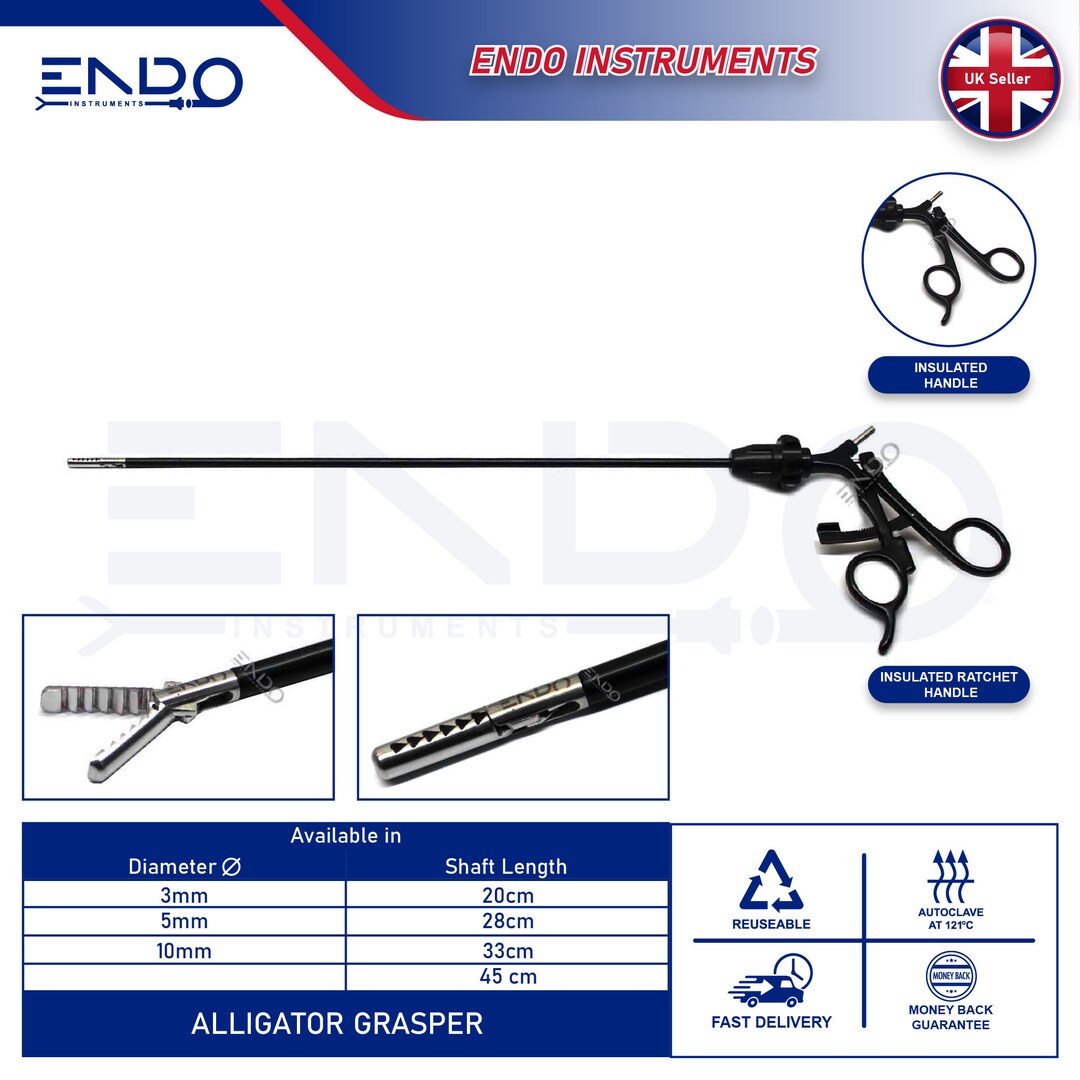 ENDO New Laparoscopic Alligator Grasper 5mm 33cm Laparoscopy Etsy