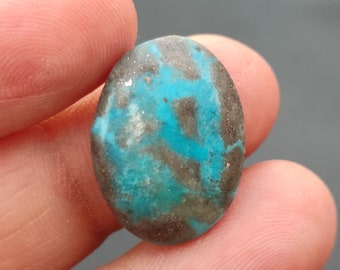 Natural Pyrite Turquoise Cabochon/  Turquoise Cabochon.. pyrite Turquoise  Cabochon.. 16 cts, 21x15x6 MM.