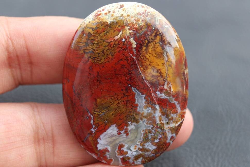 Indonesian Red Moss Agate Cabochon Scenic Moss Agate | Etsy