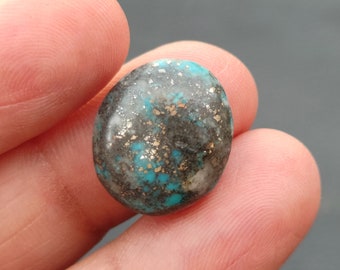 Natural Pyrite Turquoise Cabochon/  Turquoise Cabochon.. pyrite Turquoise  Cabochon.. 15 cts, 17x15x7 MM.