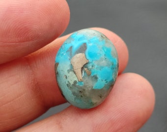 Natural Pyrite Turquoise Cabochon/  Turquoise Cabochon.. pyrite Turquoise  Cabochon.. 23 cts, 19x15x9 MM.