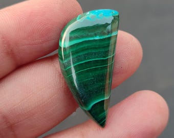 Chrysocolla Malachite Cabochon: Handmade Gemstone, 28 Carat (32x15x5 MM