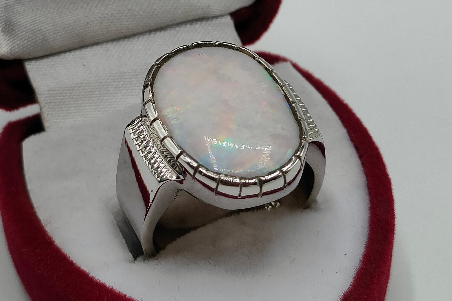 Natural Opal (Upal) October Month Stone 925 Sterling Silver Ring 2.25 –  Shaligrams