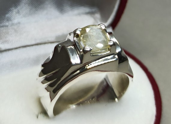 Elegant Yellow sapphire (Pukhraj) silver ring – Kundaligems.com