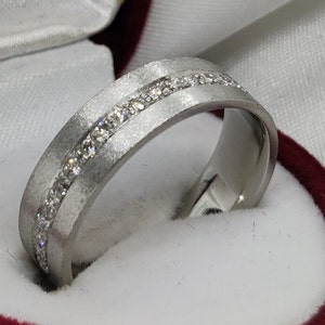 Certified Diamond Handmade Band, Certified 950 Platinum white Gold Ring, Handmade Ring for Men and Women