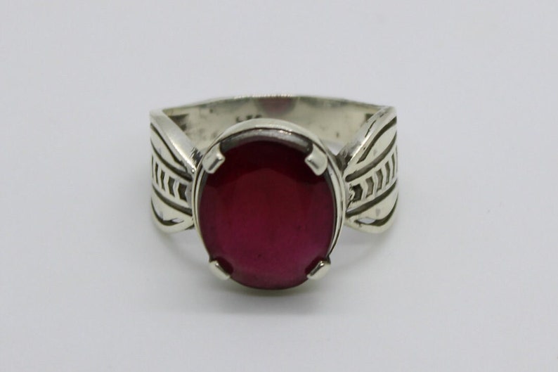 Elegant Design Ruby Ring Sterling Silver 925 Ring Mens Ruby Mens Ring Yaqut Ring Handmade Ruby Rubin Ring Yakoot Ring Statement Yaqoot Ring image 7