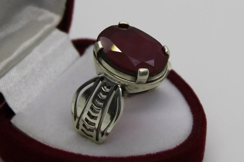 Elegant Design Ruby Ring Sterling Silver 925 Ring Mens Ruby Mens Ring Yaqut Ring Handmade Ruby Rubin Ring Yakoot Ring Statement Yaqoot Ring image 4
