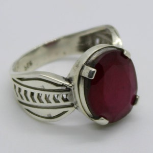Elegant Design Ruby Ring Sterling Silver 925 Ring Mens Ruby Mens Ring Yaqut Ring Handmade Ruby Rubin Ring Yakoot Ring Statement Yaqoot Ring image 8